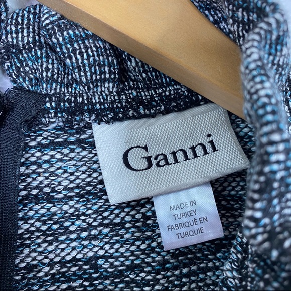 Anthropologie Ganni Textured Ruffle Neck Sleeveless Dress - Picture 8 of 9